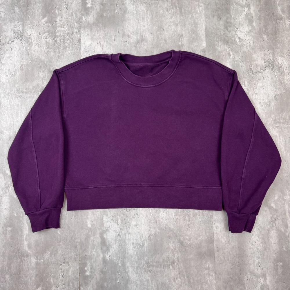 Lululemon‎ Sweatshirt Women 8 Purple Softstreme Perfectly Oversized Cropped Crew